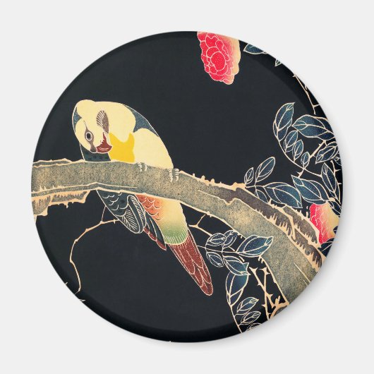 Plaat op de Tak van een Bloemende Struik van het R Magneet (Voorkant)