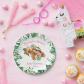 Plaat voor roze Baby shower met een handtas van fi Papieren Bordje (Feest)