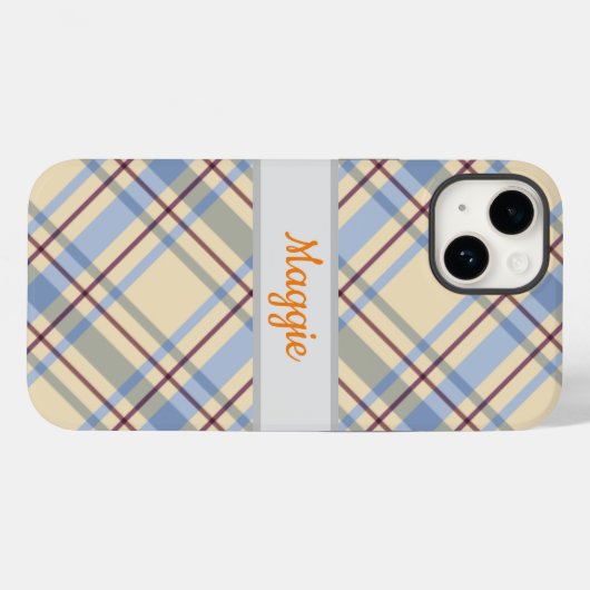 Plaatje voor monogrammen tartan plaid mode Case-Mate iPhone case (Achterkant (horizontaal))