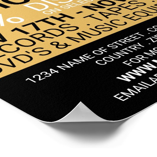 Plaatlogo, Muziekwinkel Reclame Poster (Hoek)