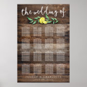 PLAATS 121-160 | Rustic Wood Lemon Wedding Poster (Voorkant)