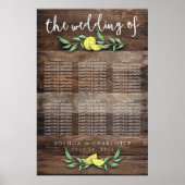 PLAATS 31 - 60 | Rustic Wood Lemon Wedding Poster (Voorkant)