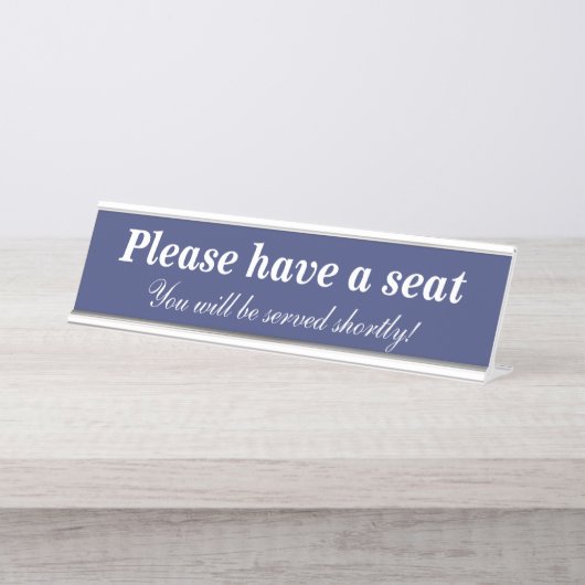 "Plaats alstublieft een stoel" Bureau Naambordje (Voorkant)