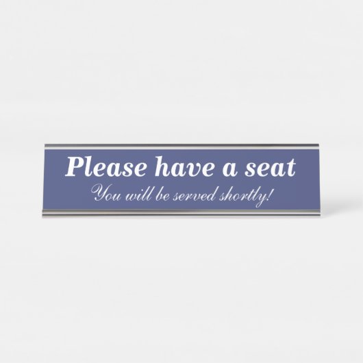 "Plaats alstublieft een stoel" Bureau Naambordje (Voorkant)