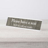 "Plaats alstublieft een stoel" Bureau Naambordje (Voorkant)