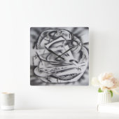 Plaats bij Rest Backward Clock Black en White Vierkante Klok (Huis)