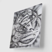 Plaats bij Rest Backward Clock Black en White Vierkante Klok (Hoek)