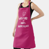 PLAATS DAD'S HAPPY | Chef-Pet | Aangepaste PINK Schort (Insitu)