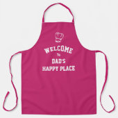 PLAATS DAD'S HAPPY | Chef-Pet | Aangepaste PINK Schort (Voorkant)