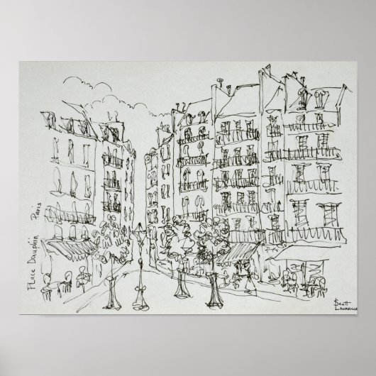 Plaats Dauphine, Ile de la Cite | Parijs, Frankrij Poster (Voorkant)