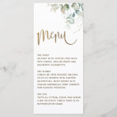 Plaats de kaart/het Menu, Elegant Greenery en Wate Menu (Voorkant)