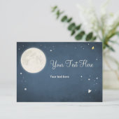 Plaats de kaart op de maan en achter Baby shower R (Staand voorkant)