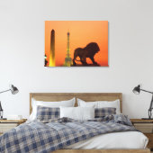 Plaats de la Concorde; Eiffeltoren; Obelisk; Canvas Afdruk (Insitu (Slaapkamer))