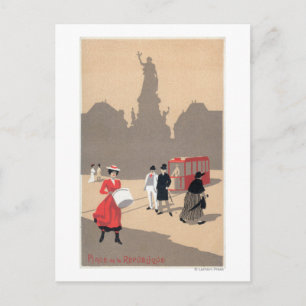 Plaats de la Republique Art Deco Scene Briefkaart