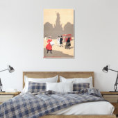 Plaats de la Republique Art Deco Scene Canvas Afdruk (Insitu (Slaapkamer))