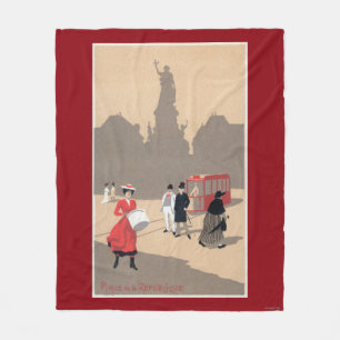 Plaats de la Republique Art Deco Scene Fleece Deken