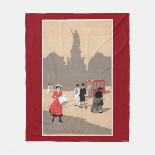 Plaats de la Republique Art Deco Scene Fleece Deken (Voorkant)