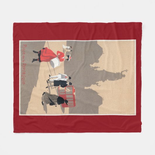 Plaats de la Republique Art Deco Scene Fleece Deken (Voorkant (Horizontaal))