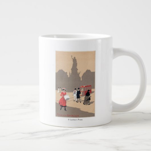 Plaats de la Republique Art Deco Scene Grote Koffiekop (Rechts)