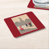 Plaats de la Republique Art Deco Scene Kartonnen Onderzetters (Schuin)