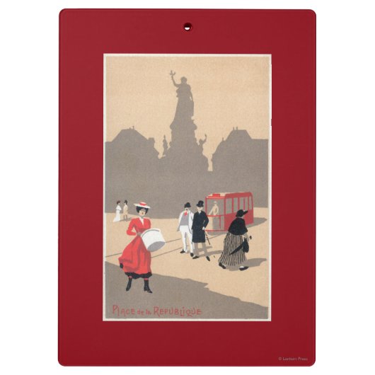 Plaats de la Republique Art Deco Scene Klembord (Achterkant)