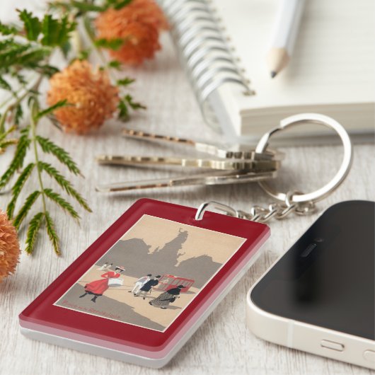 Plaats de la Republique Art Deco Scene Sleutelhanger (Voorkant Rechts)