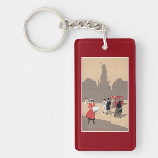 Plaats de la Republique Art Deco Scene Sleutelhanger (Voorkant)