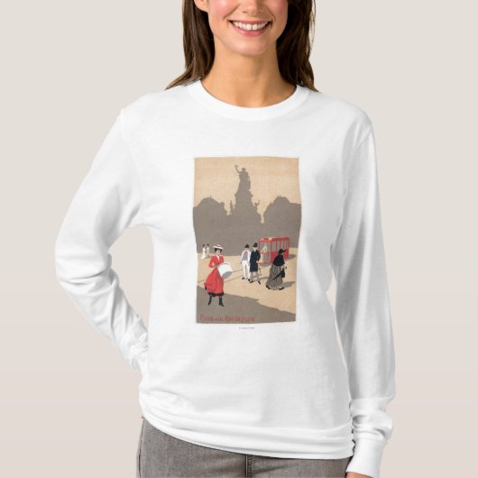 Plaats de la Republique Art Deco Scene T-shirt (Voorkant)
