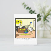 Plaats de ouders: Stork & Chameleon cartoon Briefkaart (Staand voorkant)