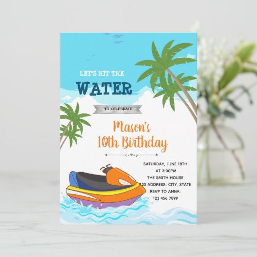 Plaats de uitnodiging voor de verjaardag van het w (Staand voorkant)