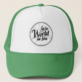 Plaats de Wereld op de Hat van de Brandkraker Trucker Pet