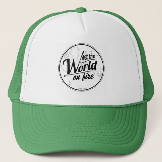 Plaats de Wereld op de Hat van de Brandkraker Trucker Pet (Voorkant)