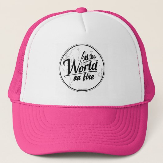 Plaats de Wereld op de Hat van de Brandkraker Trucker Pet (Voorkant)
