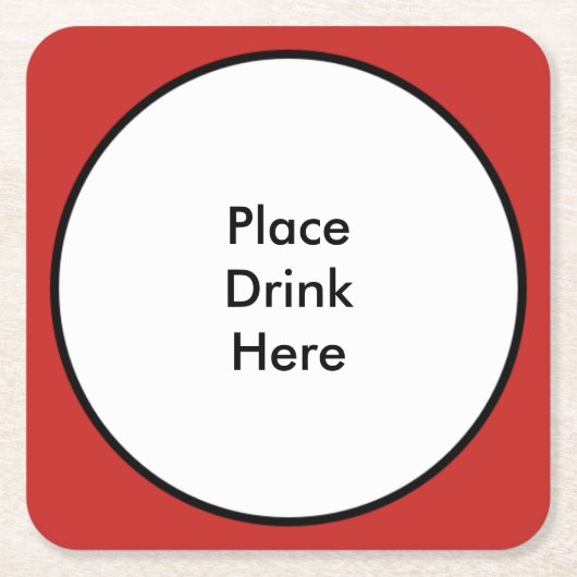 Plaats drankje hier - vierkante onderzetter (Voorkant)