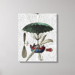 Plaats Du Louvre Hot Air ballon Canvas Afdruk