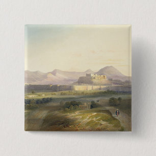 Plaats en citadel van Ghuznee, bord 18 van de Scen Vierkante Button 5,1 Cm