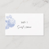 Plaats & Escort kaart met blauwe hortensia Plaatskaartje (Voorkant)