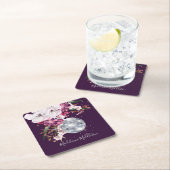 Plaats escorte Name Seating Disco Floral Burgundy Kartonnen Onderzetters (Insitu)