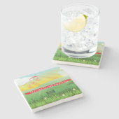 Plaats escorte Name Seating Tiles Rustic Festival Stenen Onderzetter (Zijkant)