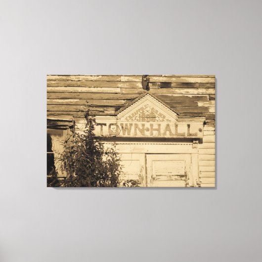 Plaats Hall 1898 Sign Wrapped Canvas Print (Voorkant)