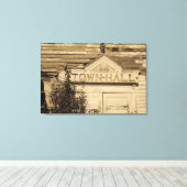 Plaats Hall 1898 Sign Wrapped Canvas Print (Insitu (Houten vloer))