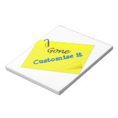 Plaats het humor grappig gele sticky notitieblok (Linkerzijde)