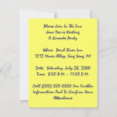 PLAATS HET STADIUM VOOR FUN KARAOKE PARTIJ ~ INVIT KAART (Achterkant)