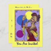 PLAATS HET STADIUM VOOR FUN KARAOKE PARTIJ ~ INVIT KAART (Voorkant / Achterkant)