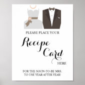 Plaats hier Bride & Groom Shower Sign Poster (Voorkant)