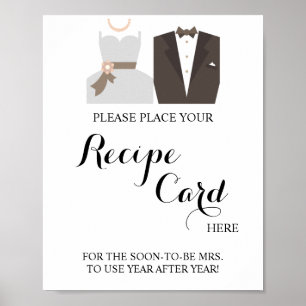 Plaats hier Bride & Groom Shower Sign Poster