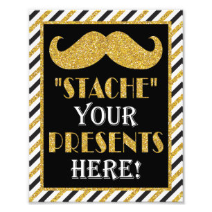Plaats hier uw Cadeaus ・ 8 x 10 mustache afdrukk Foto Afdruk
