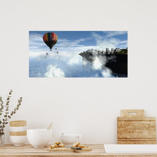 Plaats in Abstracte wolken afdrukken Poster (Keuken)