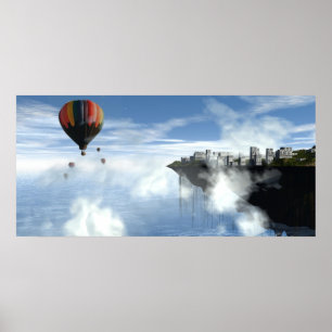 Plaats in Abstracte wolken afdrukken Poster