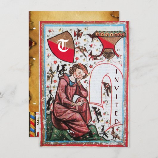 PLAATS IN DE GARDEN VAN VOGELMONOGRAM KAART (Voorkant / Achterkant)